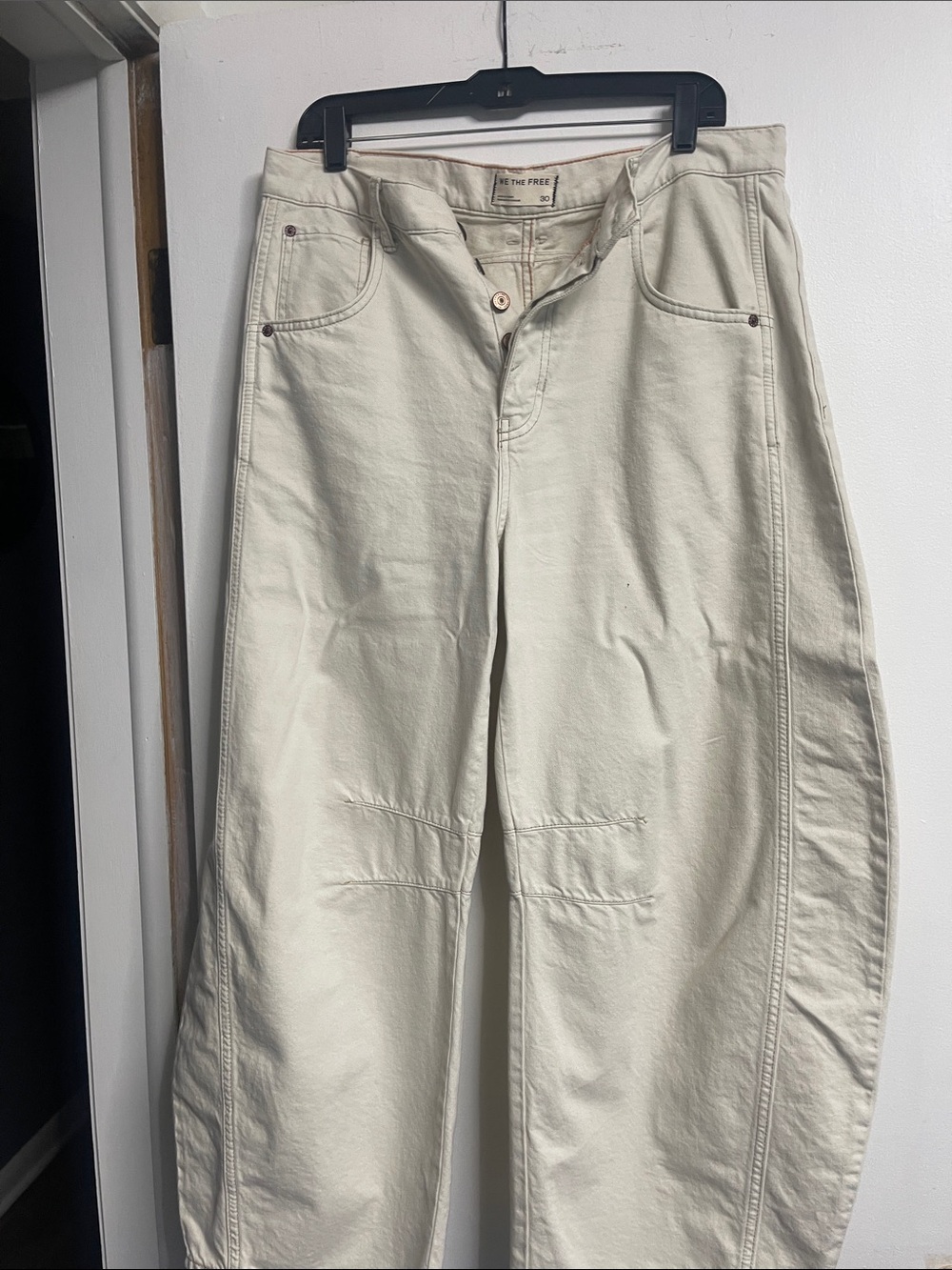 We The Free Cream Wide-Leg Utility Pants